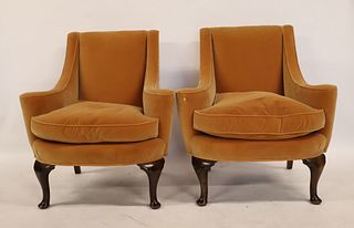 An Antique Pair of Q.A. Style Upholstered Chairs.