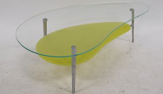 Vintage 2 Tier 2 Tone Glass Coffee Table With
