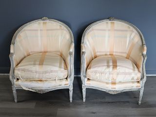 Pair Of Antique Down Filled Louis XV Style