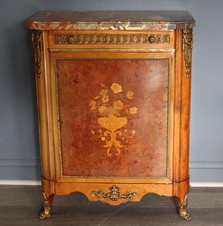 Vintage Bronze Mounted, Inlaid and Marbletop