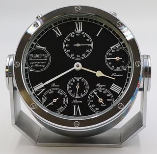 Wempe Stainless Chronometer and Alarm Clock.