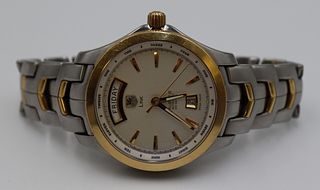 JEWELRY. Men's Tagheuer Stainless and 18kt Gold