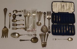 SILVER. Grouping of Assorted Silver & Silverplate