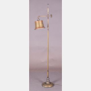 A Deco Style Adjustable Metal Floor Lamp, 20th Century.