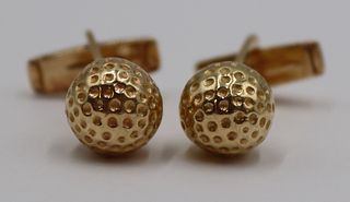 JEWELRY. Pair of Signed 14kt Gold Cufflinks.