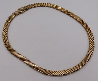 JEWELRY. Reversible Bi-Color 14kt Gold Necklace.
