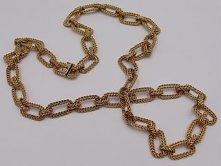 JEWELRY. Italian 14kt Gold Chain Link Necklace.