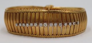 JEWELRY. Italian 18kt Gold and Diamond Bracelet.