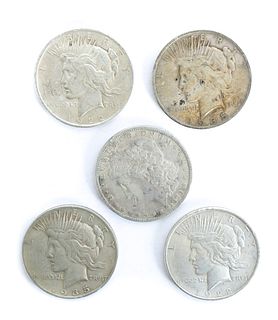 Group of 5 Silver US Dollars