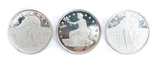 3 .999 Sterling 2 Oz. Silver Coins