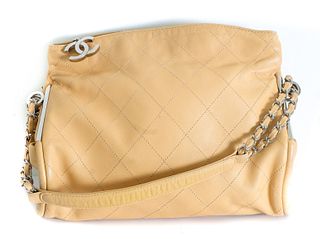 Chanel Quilted Tan Lambskin Purse