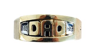 10K Yellow Gold & Diamond DAD Ring, Size 10