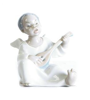 Lladro Figural Sculpture Angel Child w/Guitar