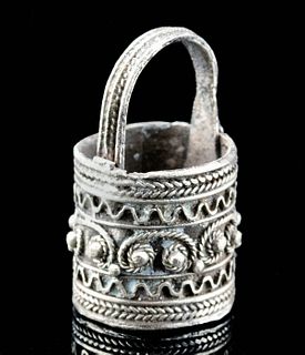 Anglo-Saxon / Viking Silver Pendant Basket