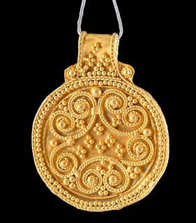 10th C. Viking Gold Bracteate Pendant
