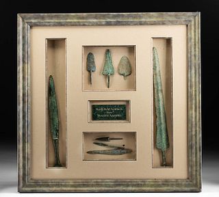 Luristan Bronze Weapons Framed Group of 8