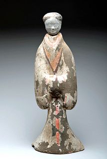 Tall Chinese Han Dynasty Female Tomb Attendant