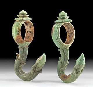12th C. Cambodian Khmer Bronze Palanquin Hooks
