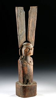 19th C. Indonesian Nias Wood Male Ancestor Figure