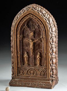 16th C. European Wood Reliquary w/ Saint's Tooth