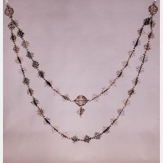 An Italian Wrought Metal Ornamental Linked Chain, 19th Century.