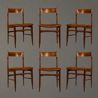 Juego de 6 sillas estilo Danés en madera de nogal / Set of 6 Danish style walnut dining chairs