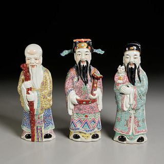 (3) Chinese famille rose porcelain Immortals