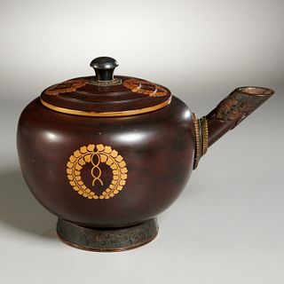 Japanese lacquered teapot with Royal crest