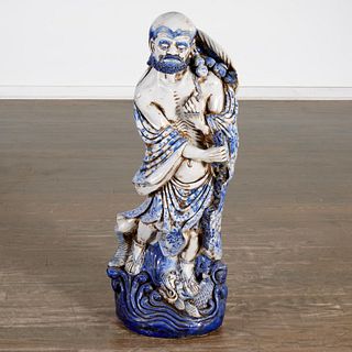 Large Chinese blue & white figure of Li Tieguai