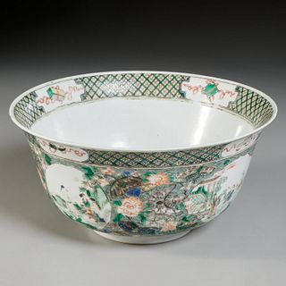Large Chinese famille verte bowl