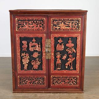 Chinese cabinet with antique panel doors