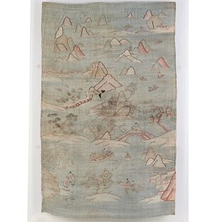 Antique Chinese kesi silk panel
