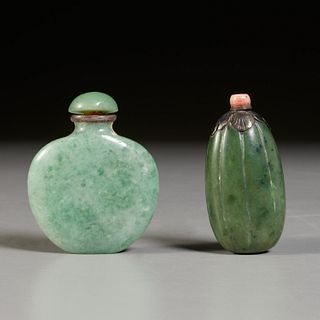 (2) Chinese jade snuff bottles