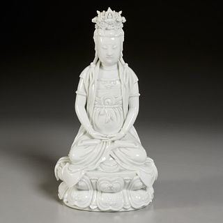 Chinese monochrome white porcelain Guanyin