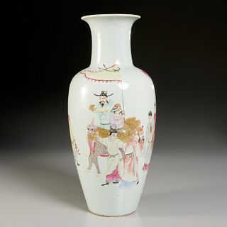 Chinese famille rose 13 Immortals vase