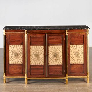 Nice Regency parcel gilt marble top side cabinet