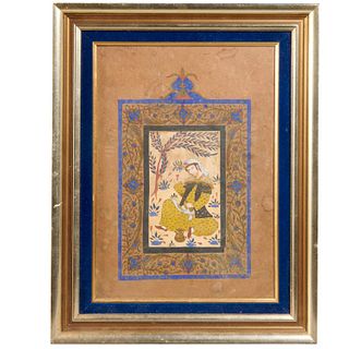 Mughal School, watercolor and gold leaf on paper
