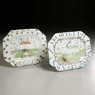 Mara Superior, (2) porcelain platters, 1993/4