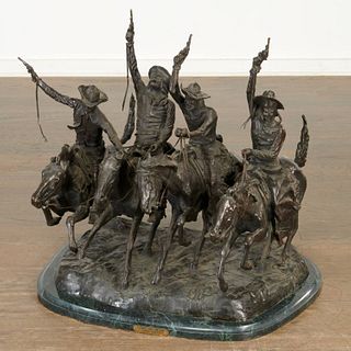 Frederic Remington (after), bronze figural group