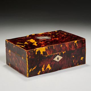 Regency tortoise shell veneer jewelry box