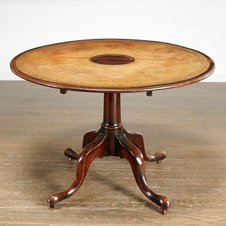 George III leather set mahogany library table