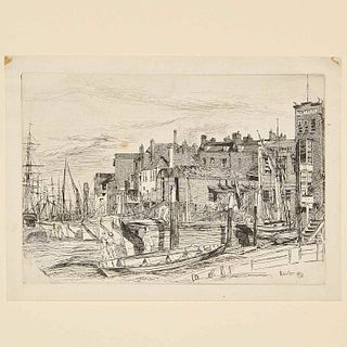 James A.M. Whistler, Thames Set etching #2, 1859