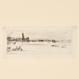 James A.M. Whistler, Thames Set etching #4, 1859
