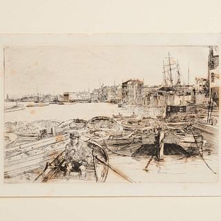 James A.M. Whistler, Thames Set etching #7 1859