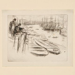James A.M. Whistler, Thames Set etching #10, 1861