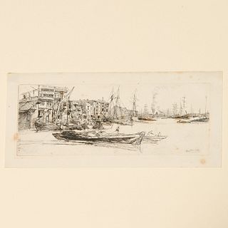 James A.M. Whistler, Thames Set etching #13, 1859