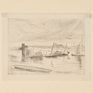 James A.M. Whistler, Thames Set etching #15, 1859