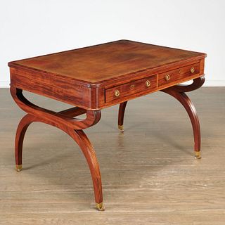 Regency leather inset mahogany writing table