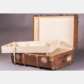A Vintage Travel Trunk, 19th Century.