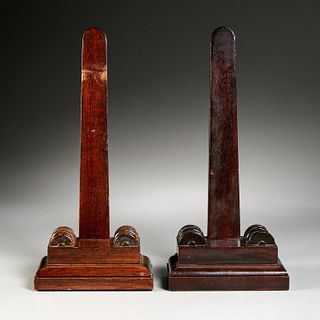 (2) William IV mahogany plate or salver stands